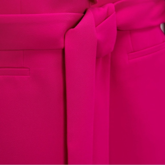 ZARA Hot Pink Belted Tuxedo Collar BLAZER! Lined Barbiecore Business Casual NWT - Picture 6 of 14